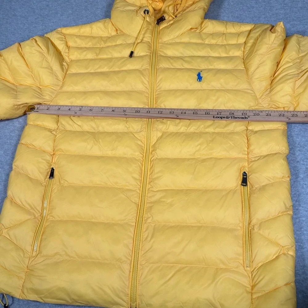 Polo Ralph Lauren Recycled‎ Nylon-terra Hood Coat Mens Medium Yellow Packable